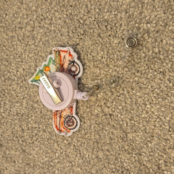 Red Truck Badge Reel with Christmas Tree - Picture 2 of 2